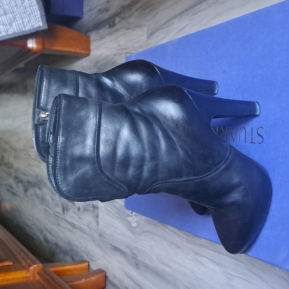 Winter heeled ankle boots, black leather, sz37 - Picture 3 of 6